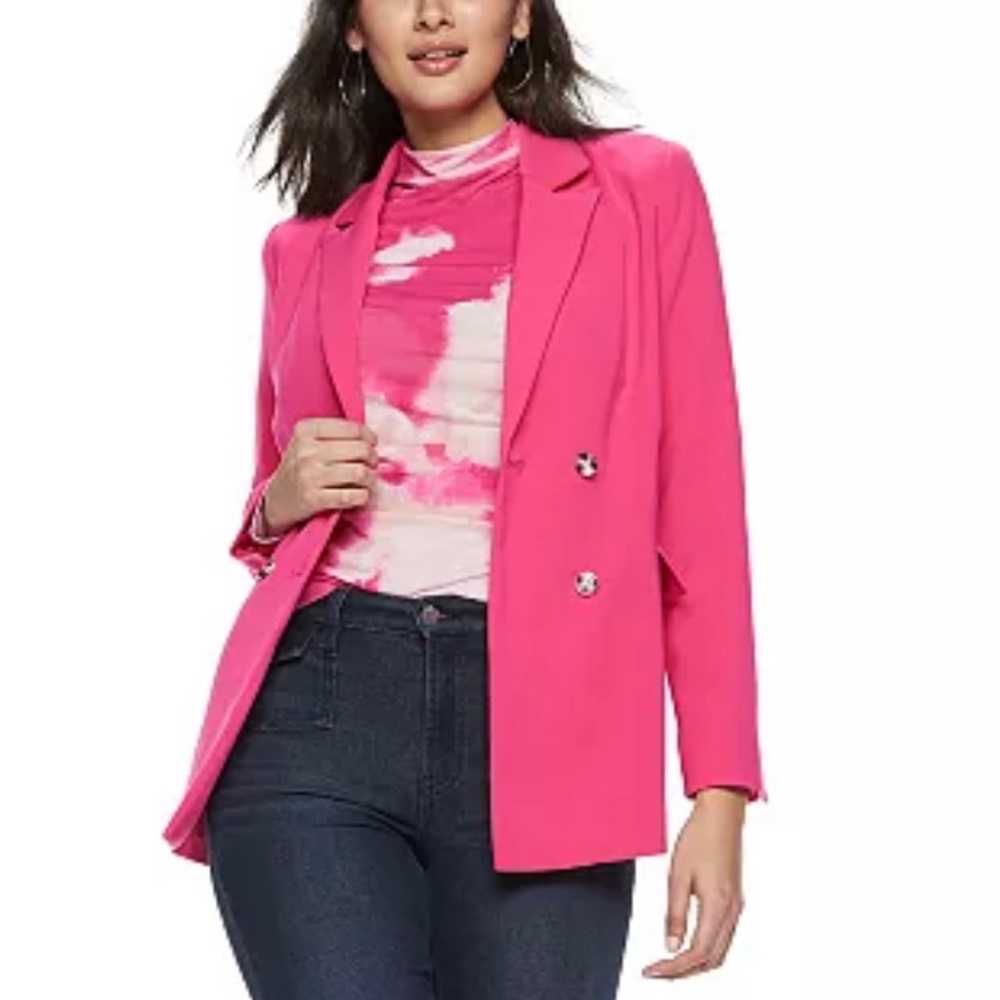 Women's Nine West Hot Pink  Double Breasted Blazer